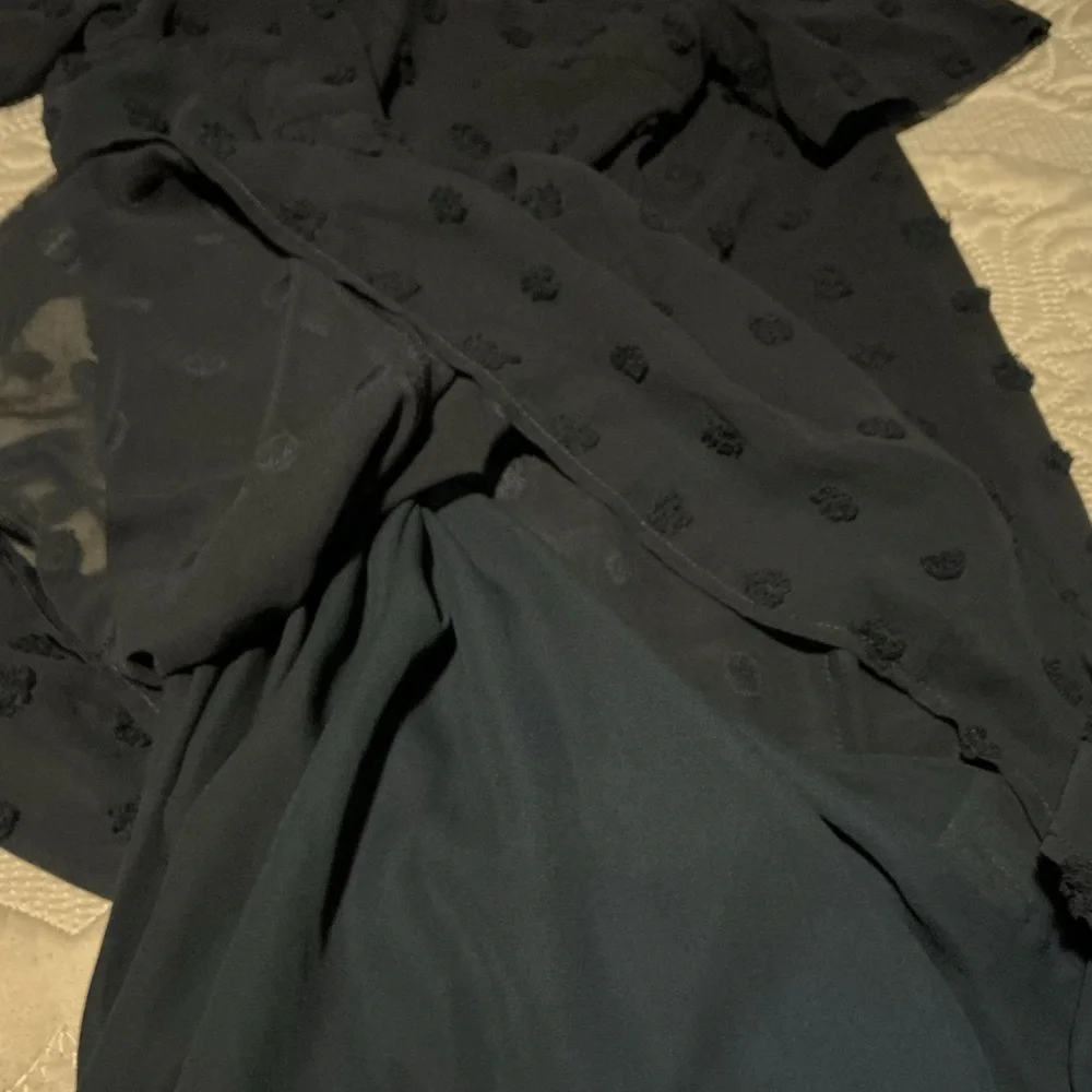 Chic Blue V-Neck Short Sleeve Sundress - Picture 7 of 7